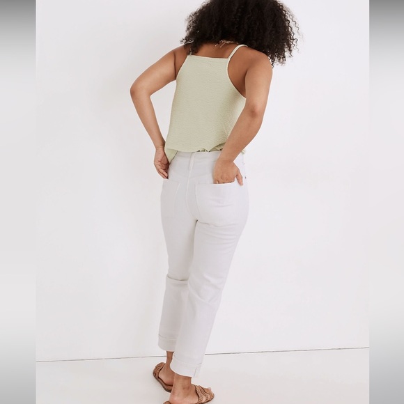 Madewell Tall High-Rise Slim Boyjean in Tile White, Size 29T - Picture 4 of 15